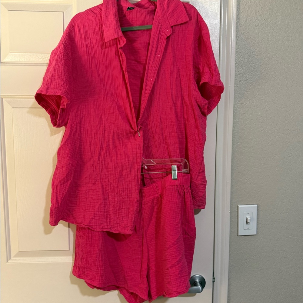 SHEIN Hot Pink Two-Piece Ensemble